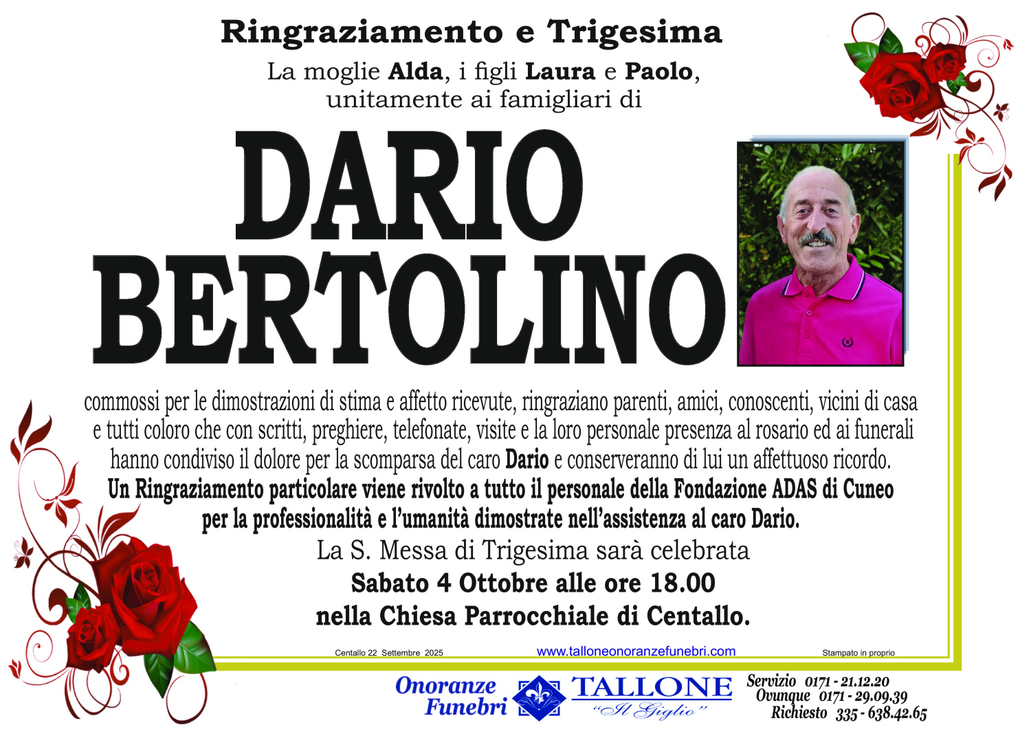 <br />
<b>Warning</b>:  Undefined variable $info in <b>/home/tallone/public_html/ringraziamenti.php</b> on line <b>68</b><br />
Dario Bertolino